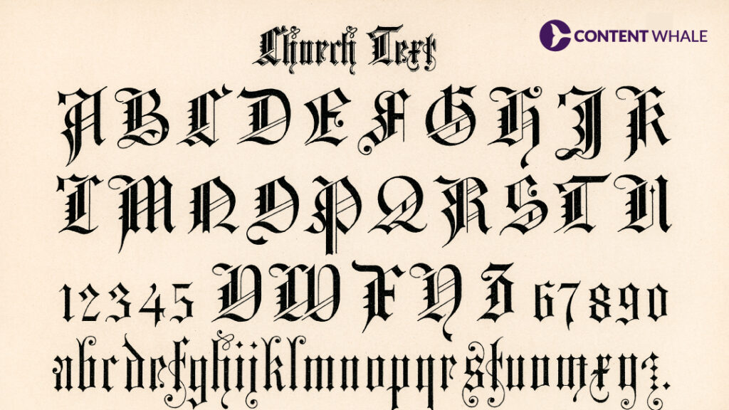 gothic lettering style example