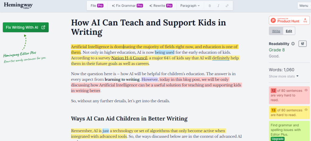 hemingway 5 best ai tools