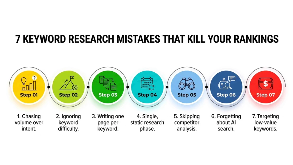 keyword research mistakes, keyword strategy